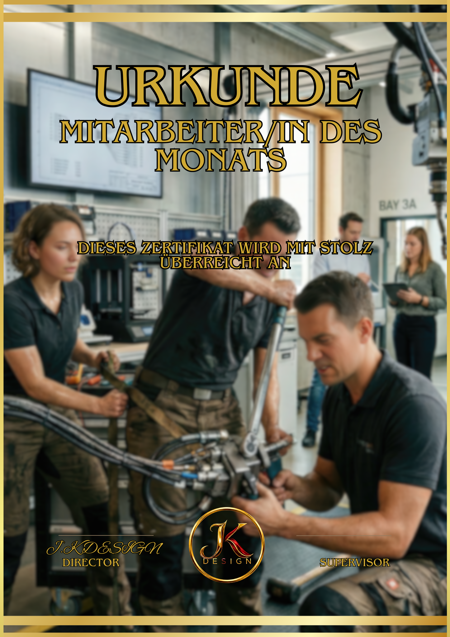 🏆 DIN A3 Premium-Urkunde im Acrylglasrahmen (MITARBEITER/IN DES MONATS)