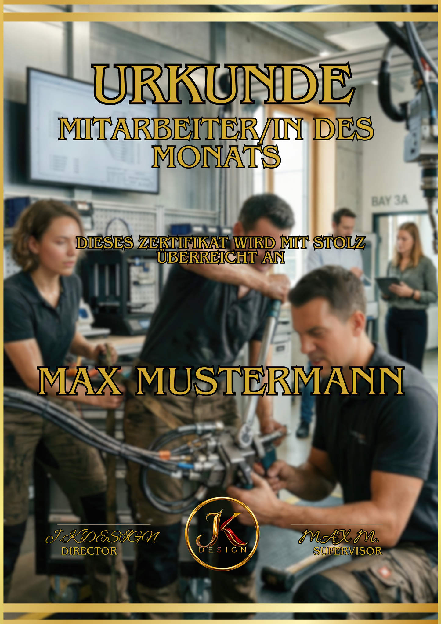 🏆 DIN A3 Premium-Urkunde im Acrylglasrahmen (MITARBEITER/IN DES MONATS)