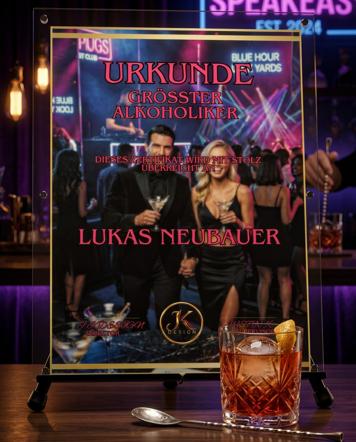 🏆 DIN A3 Premium-Urkunde im Acrylglasrahmen (GRÖSSTER ALMAN)